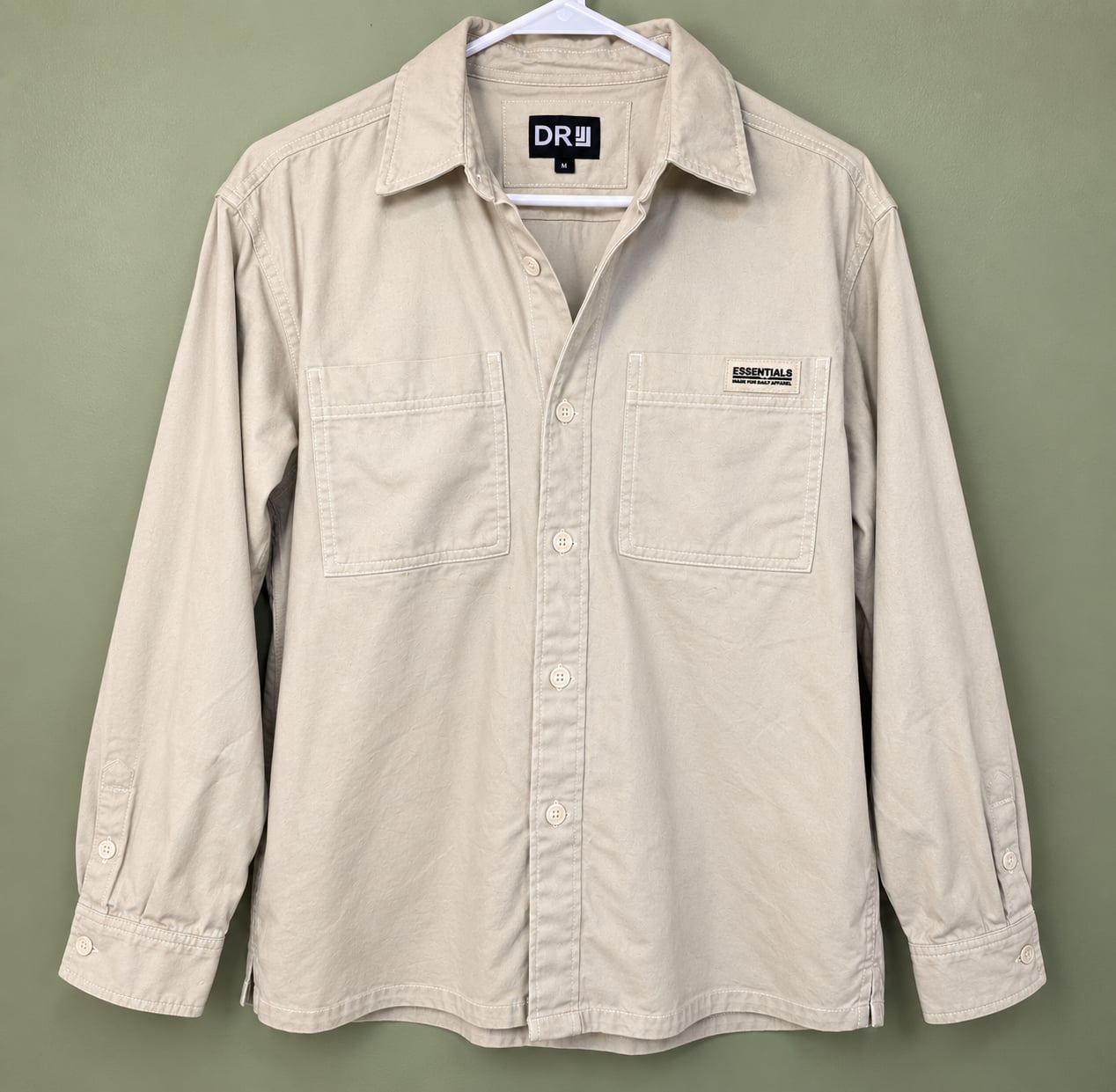 NWT DR Essentials Men’s M Tan Overshirt Workwear Utility Shirt Jacket Shacket 3