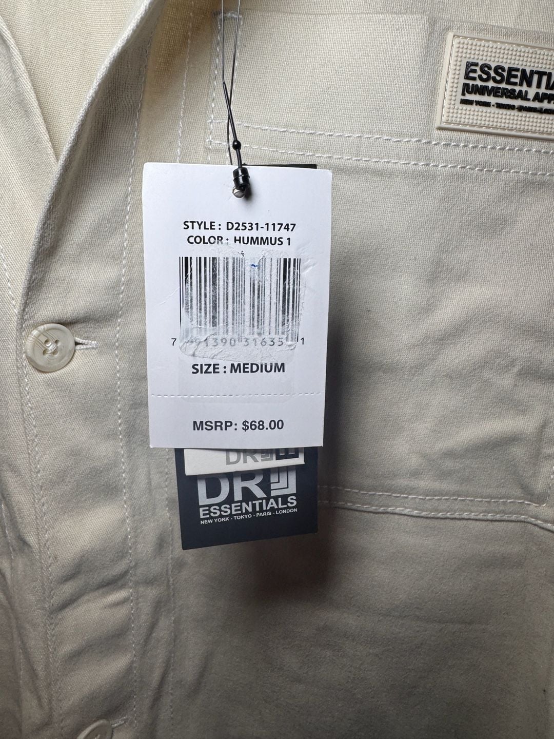 NWT DR Essentials Men’s M Tan Overshirt Workwear Utility Shirt Jacket Shacket 4