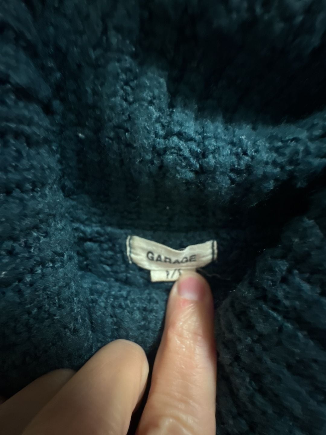 Garage Turtleneck Sweater Size P/S Teal Ribbed Knit 4
