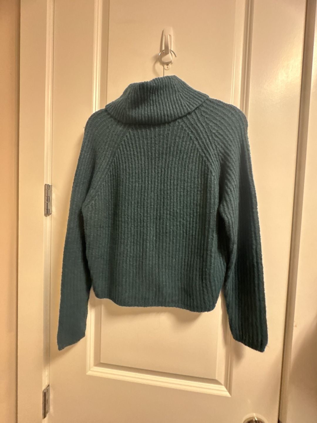 Garage Turtleneck Sweater Size P/S Teal Ribbed Knit 5