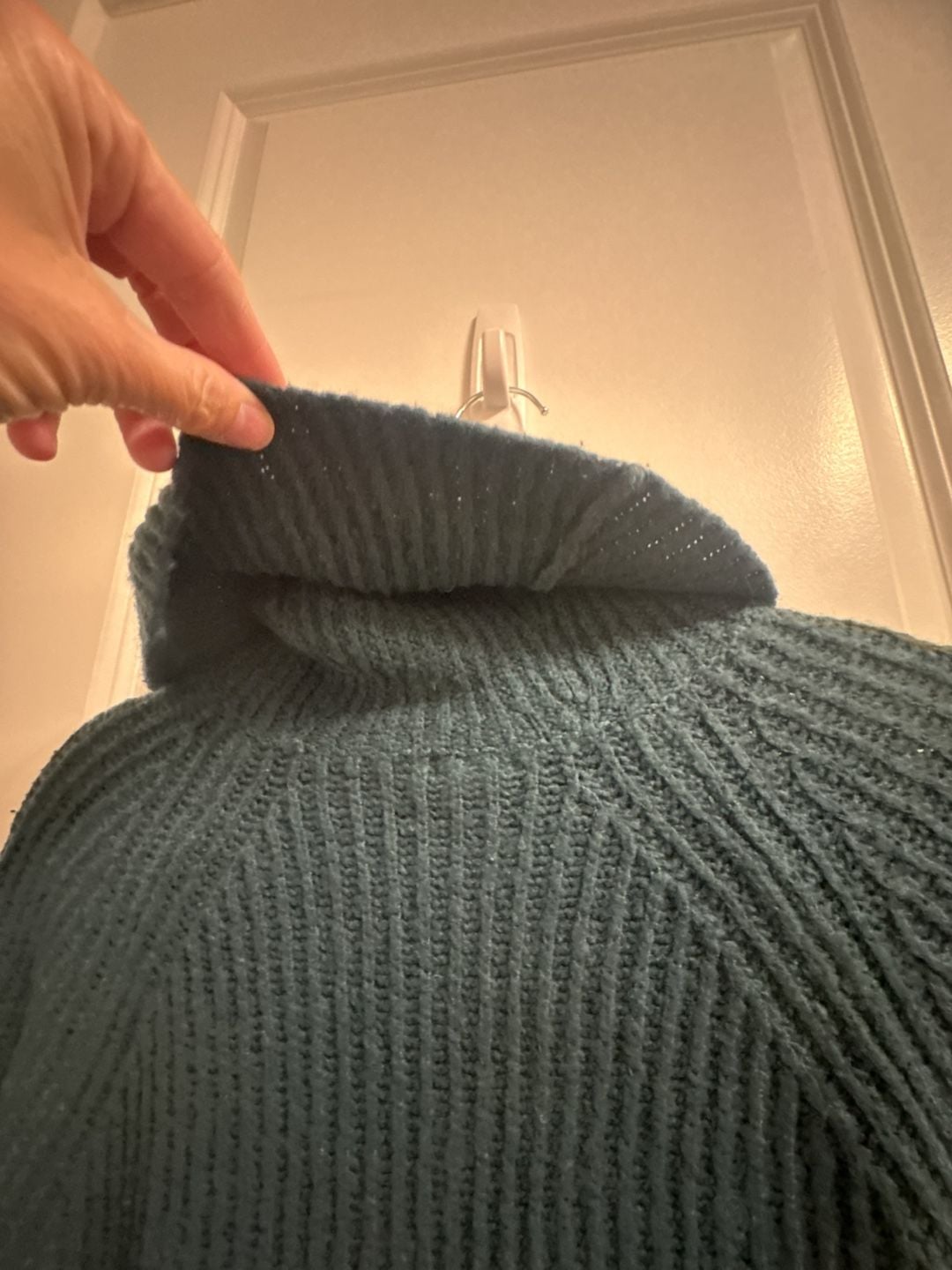 Garage Turtleneck Sweater Size P/S Teal Ribbed Knit 6