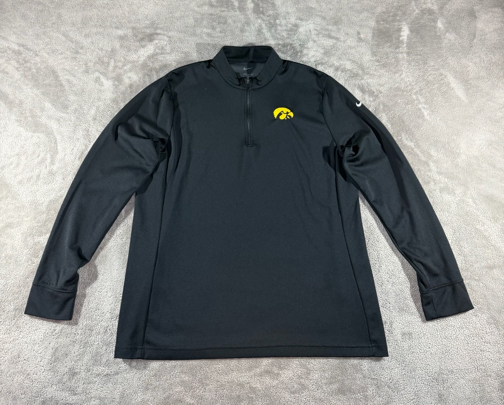 Nike Women’s Iowa Hawkeyes Quarter Zip Pullover XL Black Dri-Fit Long Sleeve 2