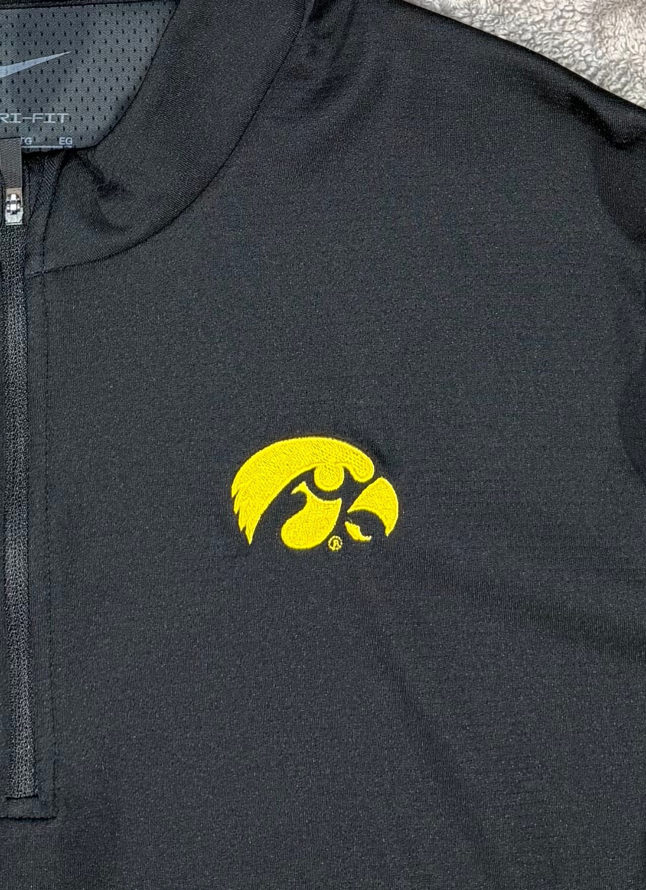 Nike Women’s Iowa Hawkeyes Quarter Zip Pullover XL Black Dri-Fit Long Sleeve 3