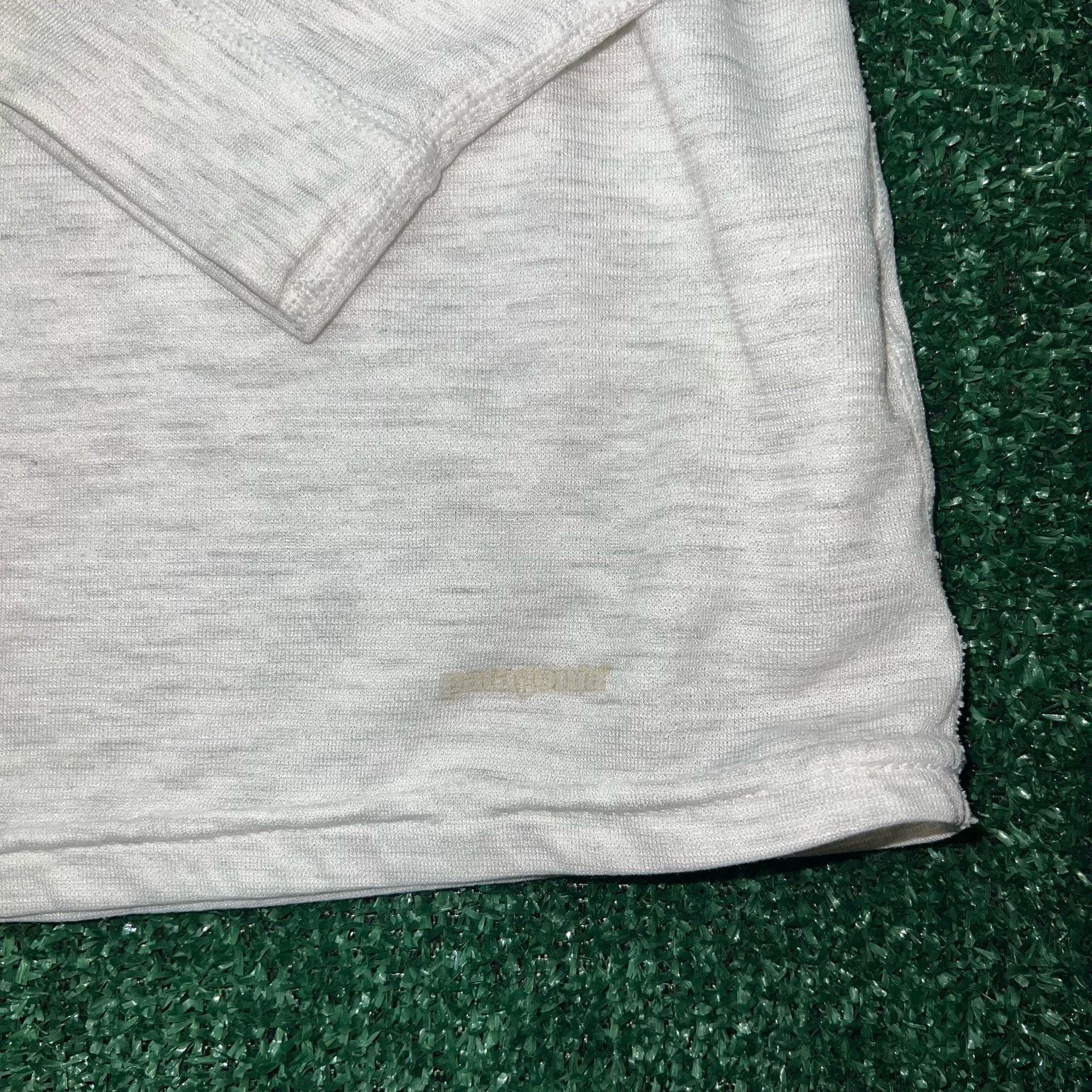 Patagonia Quarter Zip Pullover approx Size XXL women’s White Heather Base Layer 13