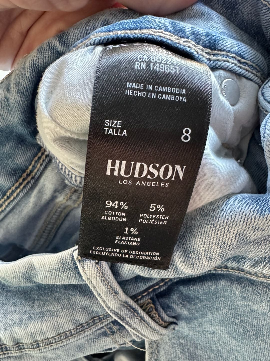 Hudson Jeans Flap Pocket Blue Light Wash Jeans size 8 9