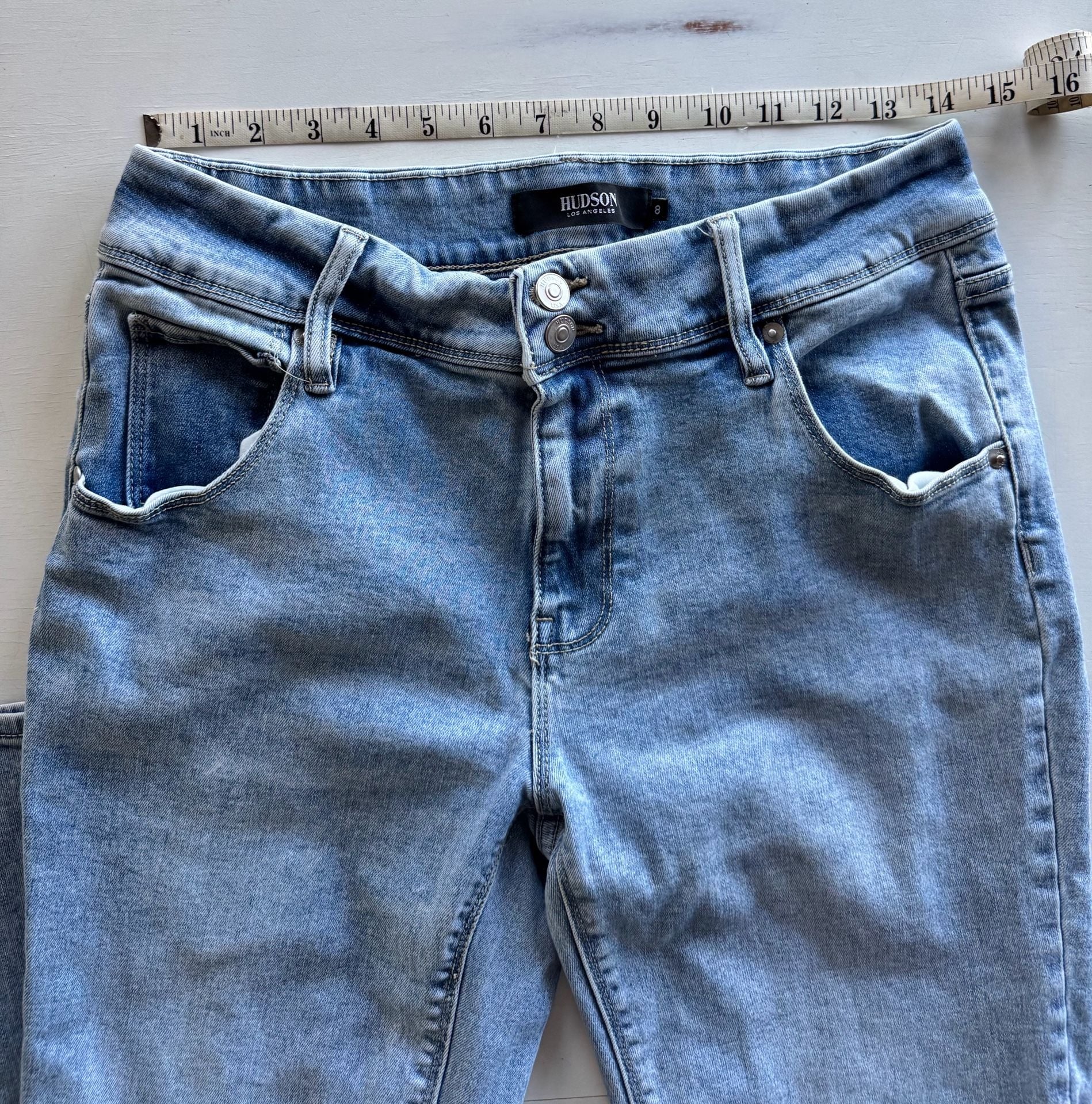Hudson Jeans Flap Pocket Blue Light Wash Jeans size 8 10