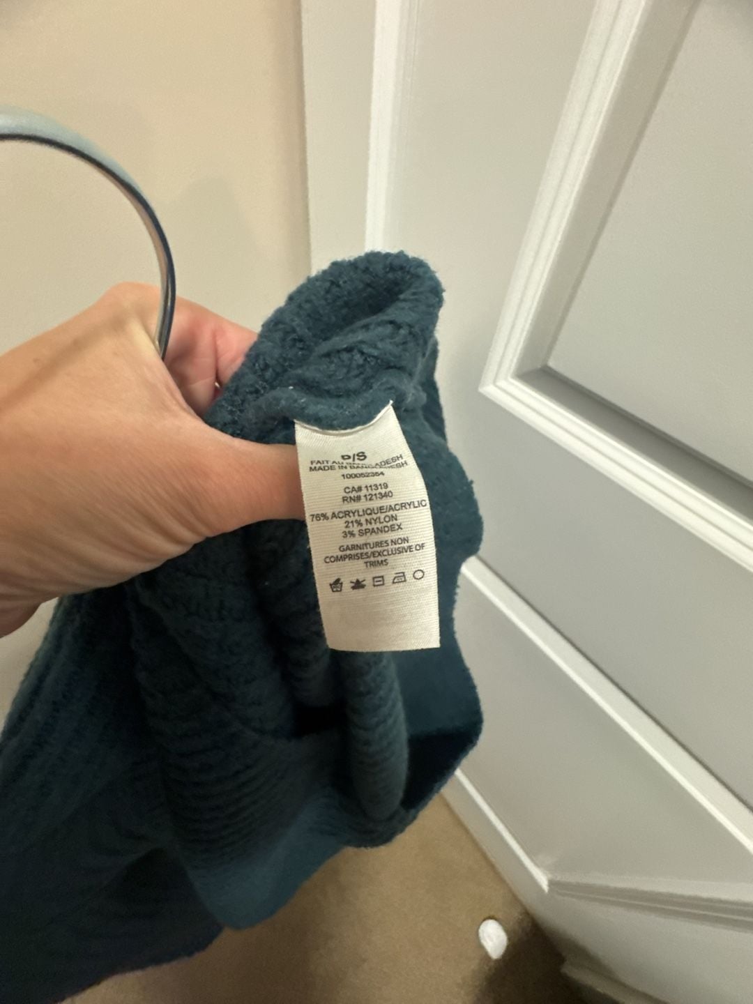 Garage Turtleneck Sweater Size P/S Teal Ribbed Knit 7