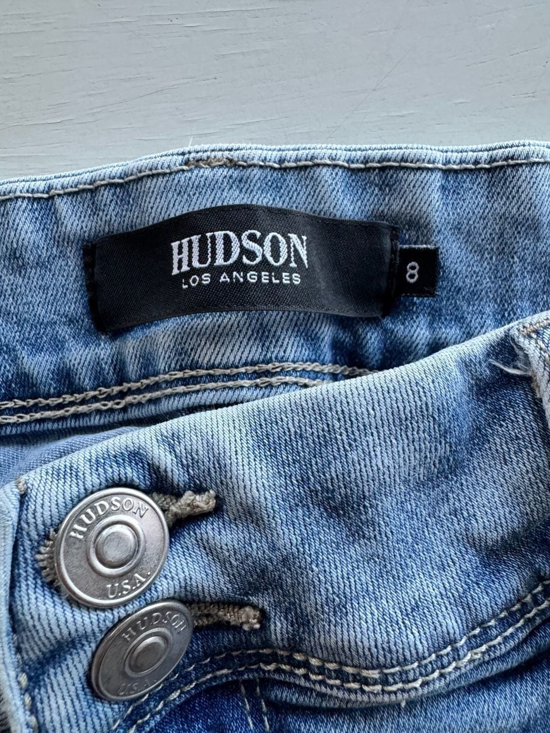 Hudson Jeans Flap Pocket Blue Light Wash Jeans size 8 8