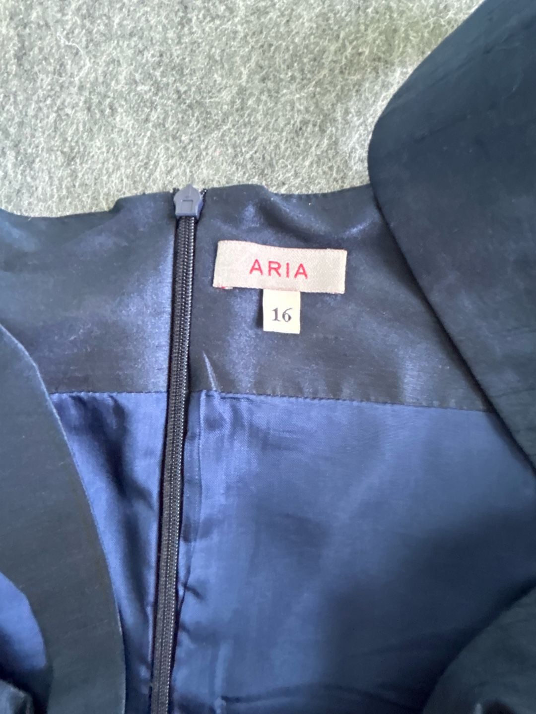Aria Dress Size 16 Navy Blue Square Neck Mini Fit Flare 5