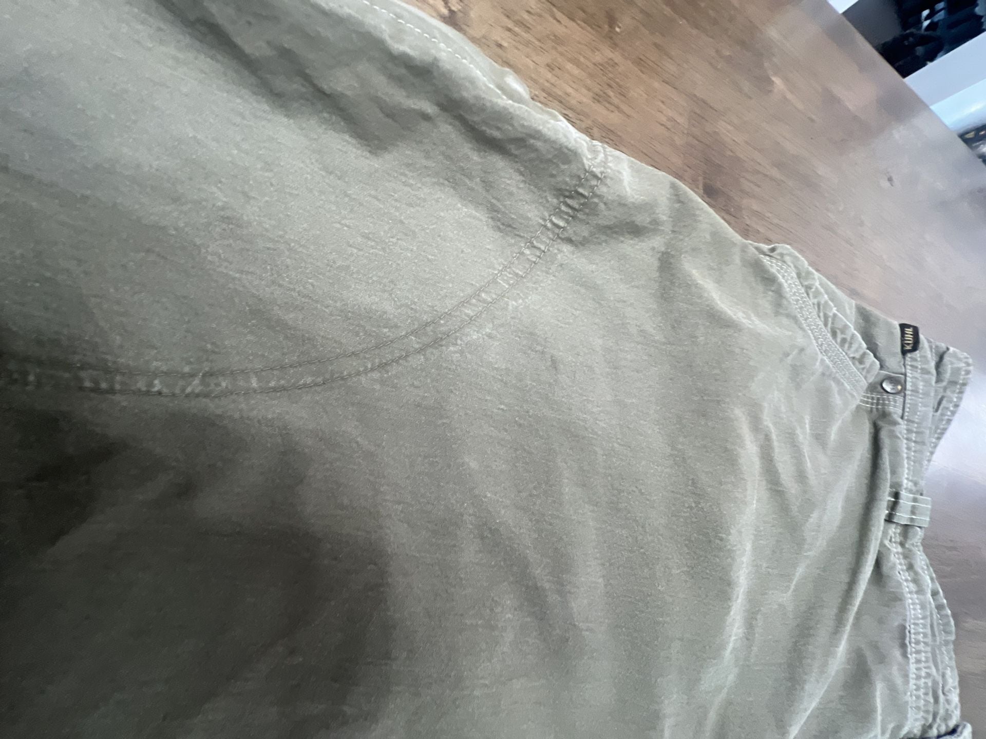 Kuhl Ramblr Cargo Shorts Size 33 Green Patina Dye Cotton Blend 9