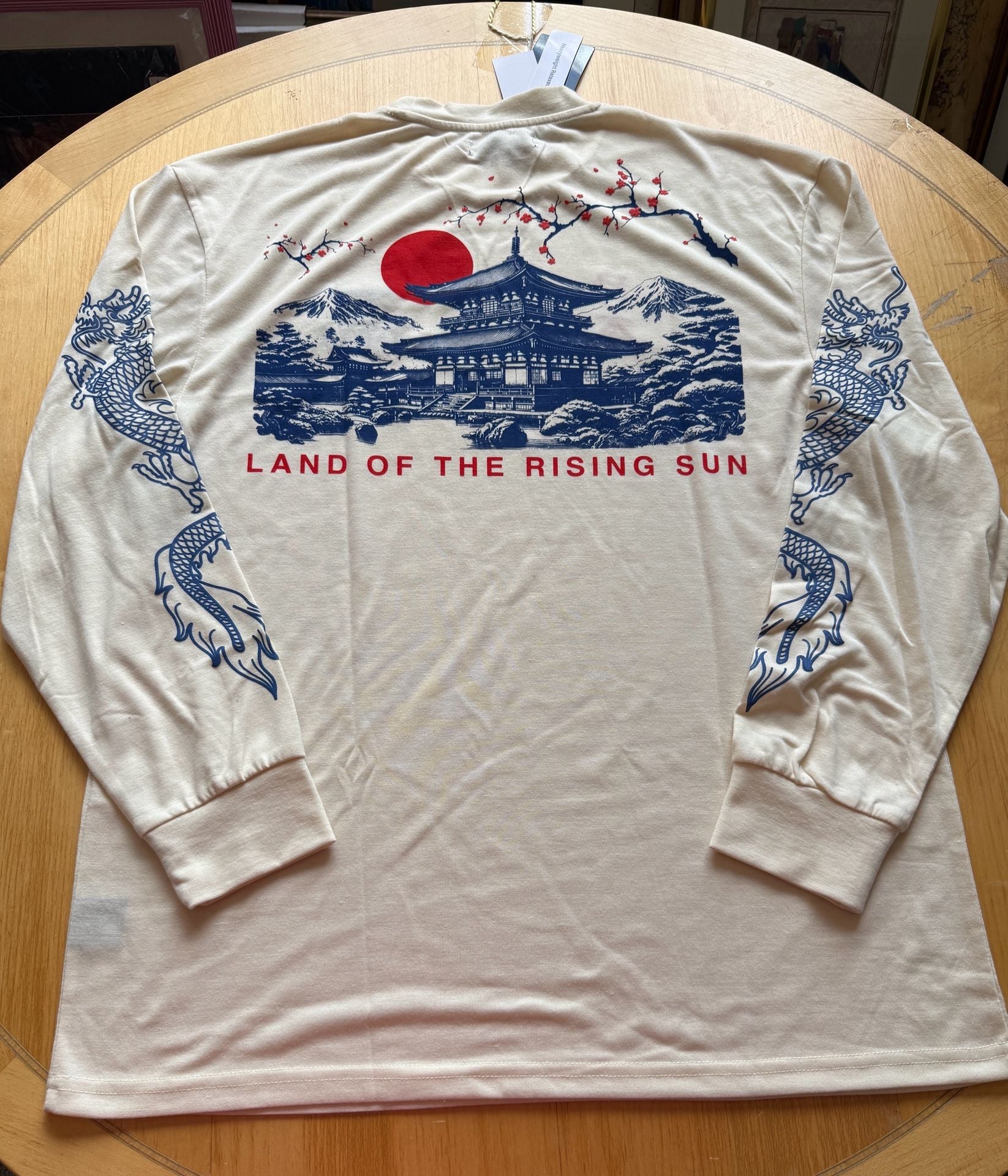 BrandMakers Group Long Sleeve T-Shirt Size XL White Japan Dragon Pagoda 4