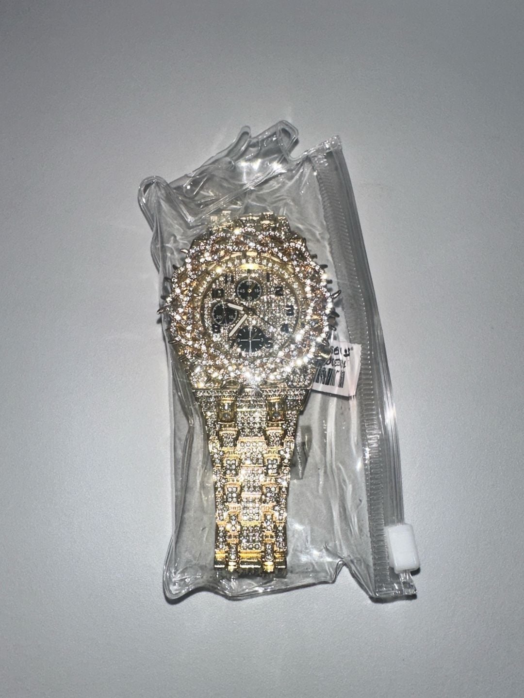 Gold & Silver Iced Out Rhinestone Fashion Watch – Multi-Dial Style 5