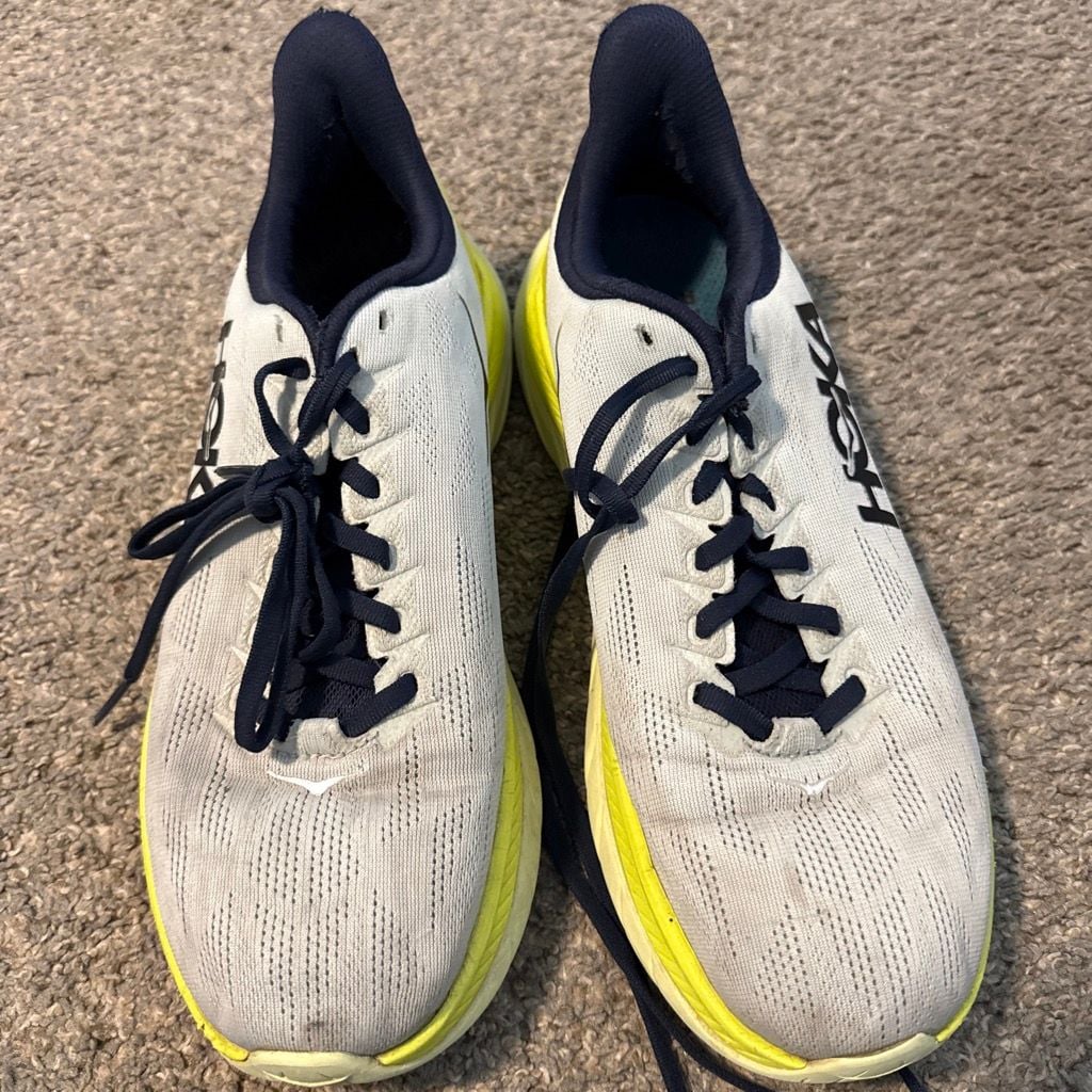 Hoka Mach 4 Running Shoes Grey Yellow 10 4