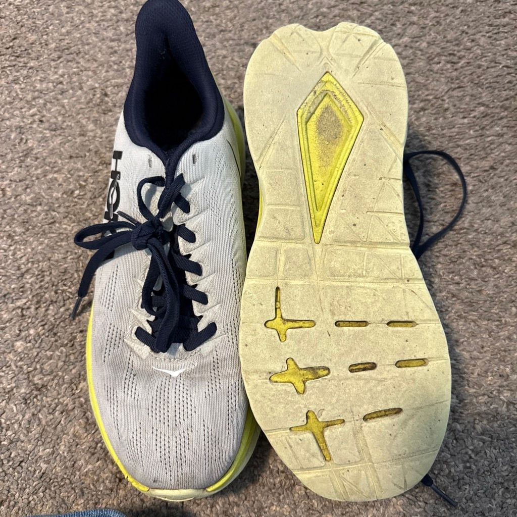Hoka Mach 4 Running Shoes Grey Yellow 10 6