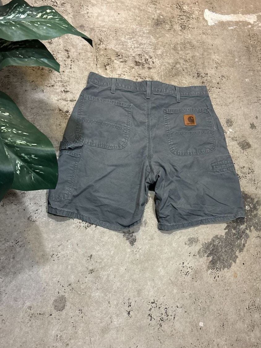 Carhartt B144 Carpenter Utility Shorts Size 34 Gray Canvas Workwear 2