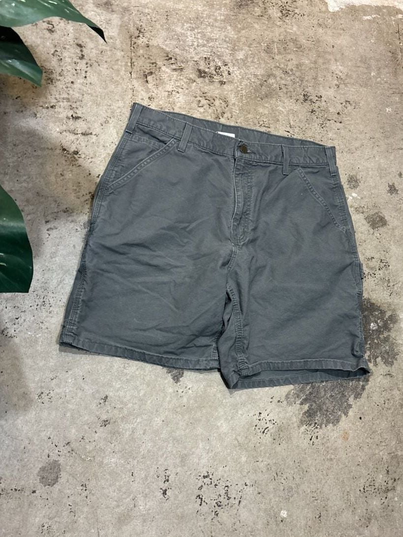 Carhartt B144 Carpenter Utility Shorts Size 34 Gray Canvas Workwear 3