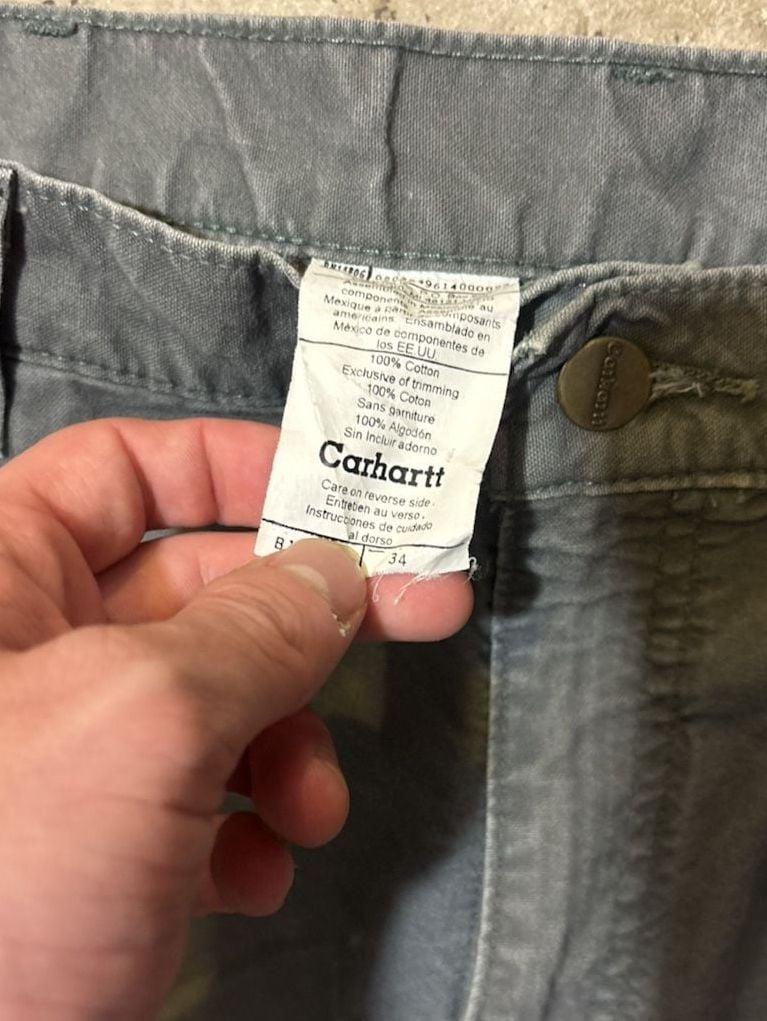 Carhartt B144 Carpenter Utility Shorts Size 34 Gray Canvas Workwear 4