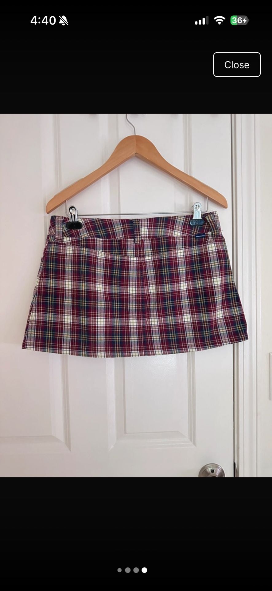 Vintage Y2K GRAIL Abercrombie & Fitch Plaid Mini Skirt Red Burgundy 5