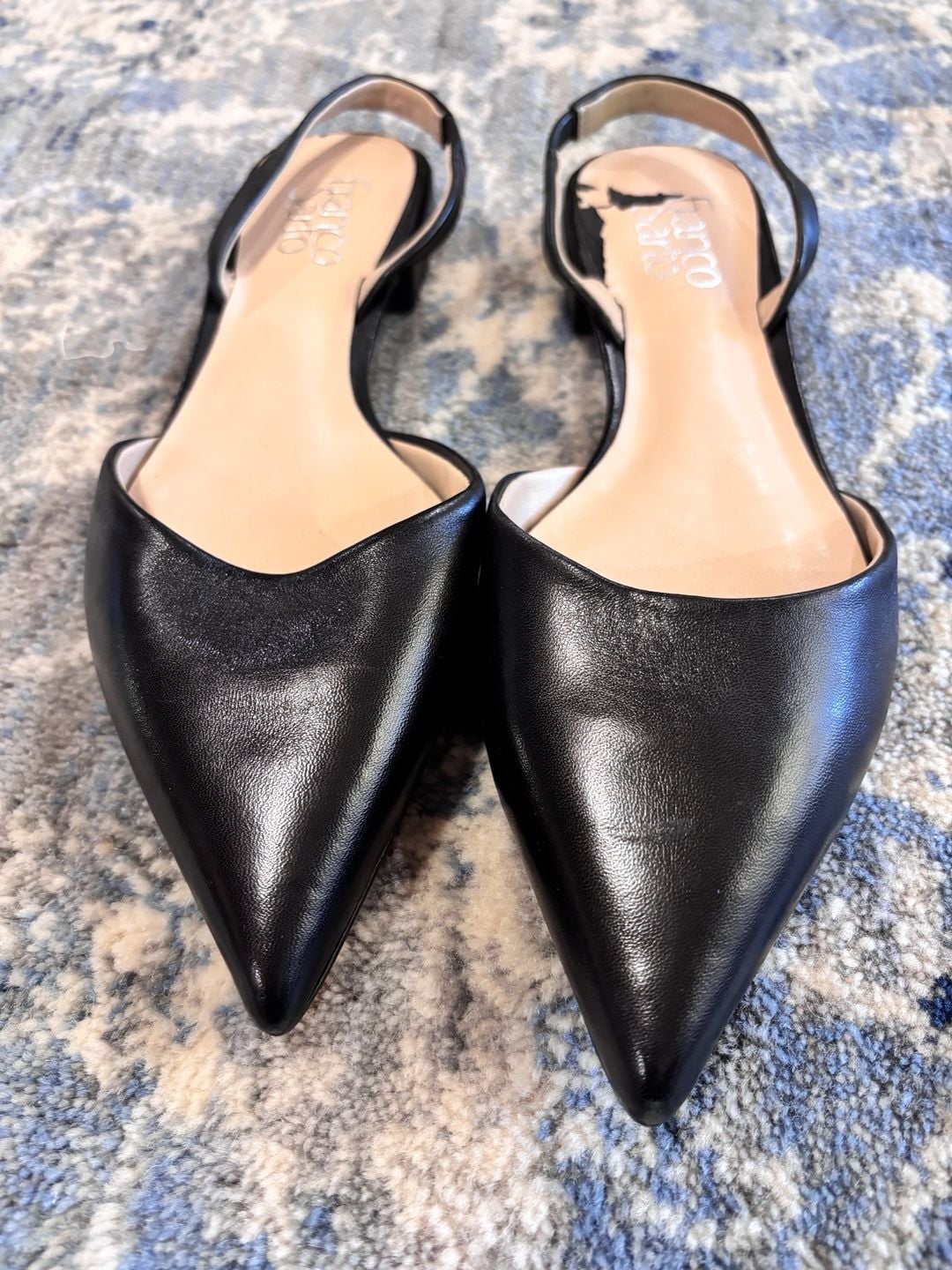 Franco Sarto Jacer Slingback Pump Black Leather 6
