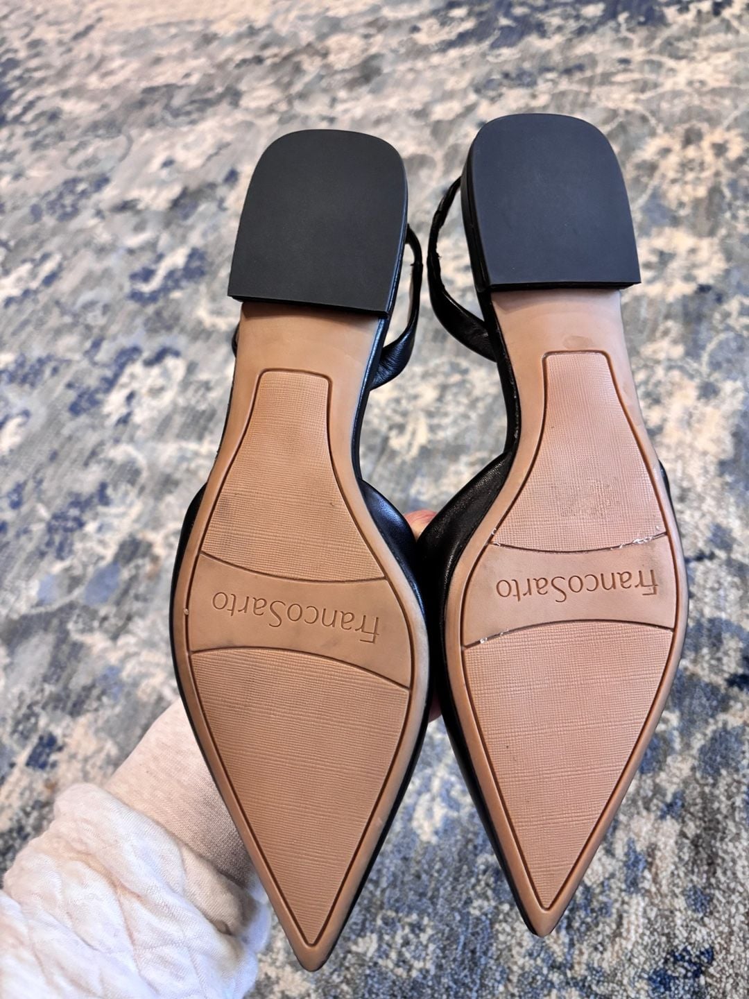 Franco Sarto Jacer Slingback Pump Black Leather 7