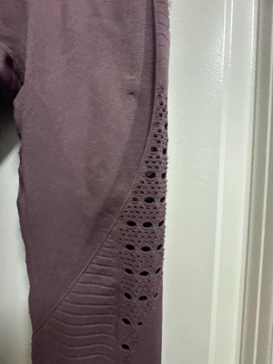 Women’s Gymshark Energy Seamless Leggings Purple Ribbed High Waisted 3
