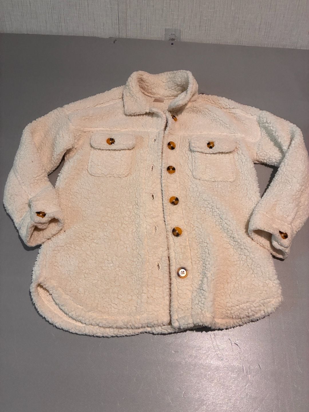 No Boundaries Sherpa Pullover Zip Jacket Size S (3-5) White Fleece 3