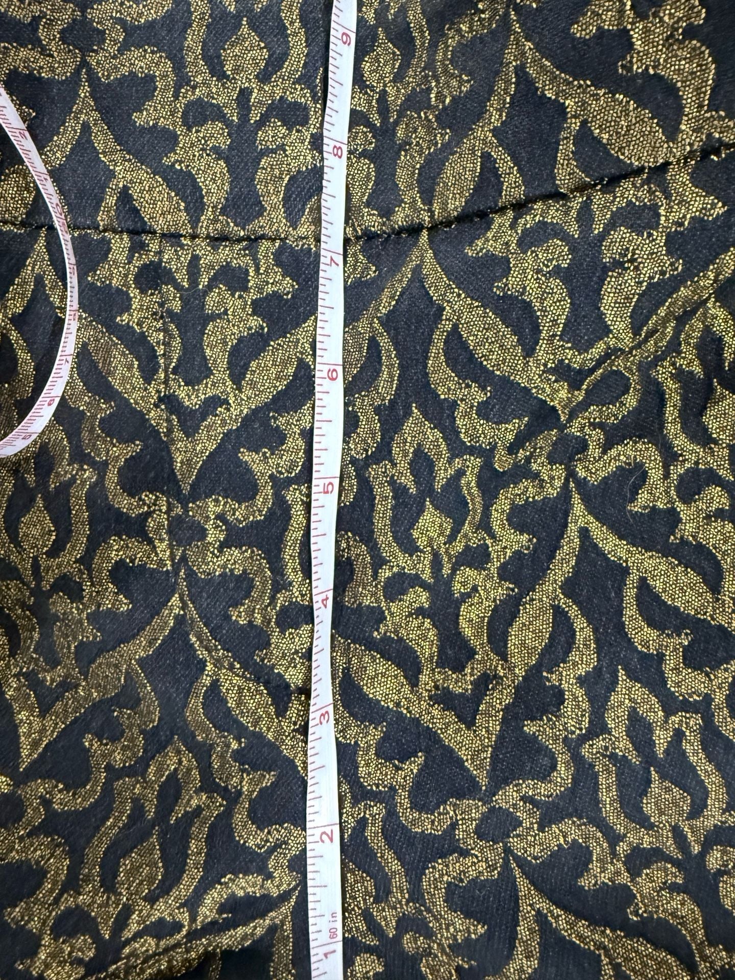Ann Taylor LOFT Marisa Ankle Pants Size 8 Metallic Gold Baroque Jacquard 9