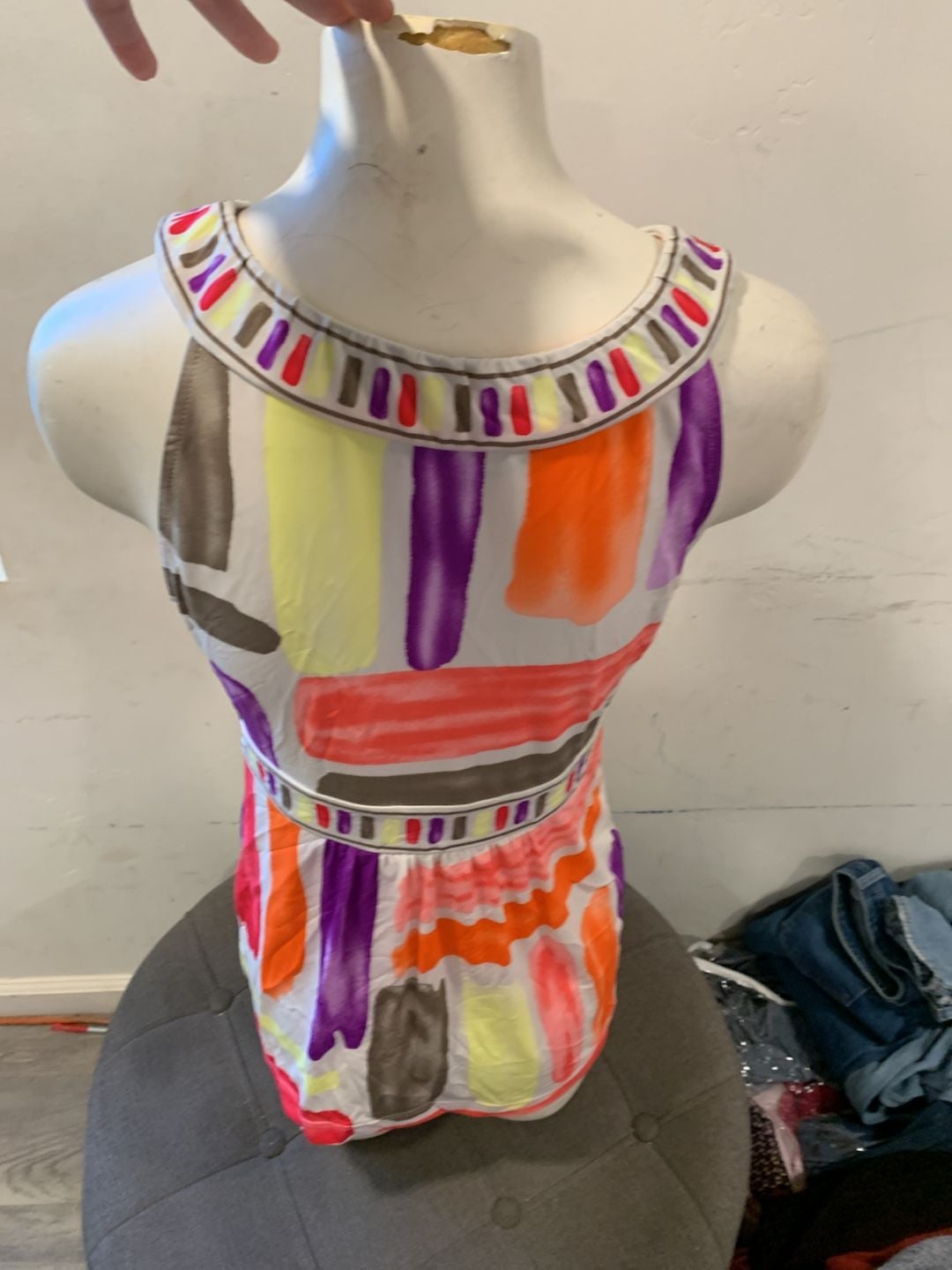 Y2k Bcbgmaxazria Abstract Print Halter Tank Top Size S Multicolor 5