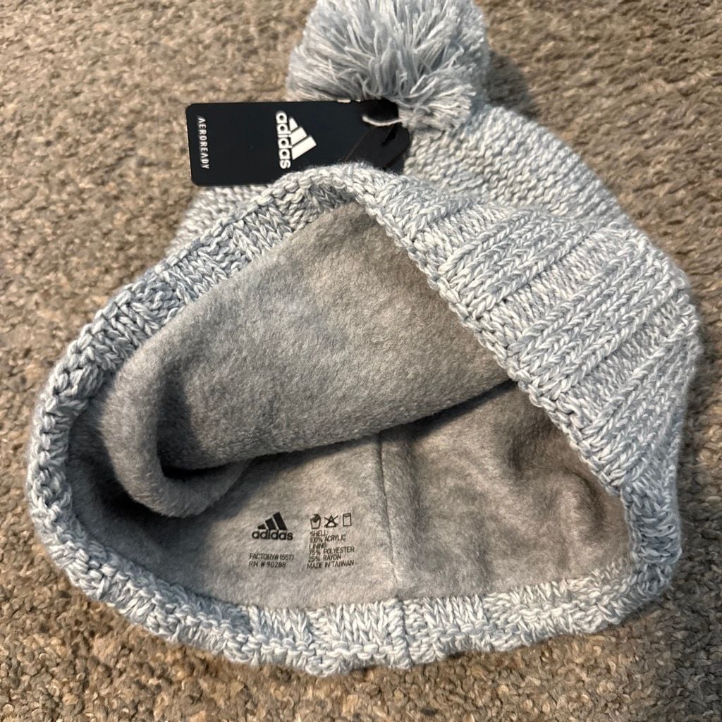 Adidas Recon 3 Ballie Pom Beanie Gray New Lined 4