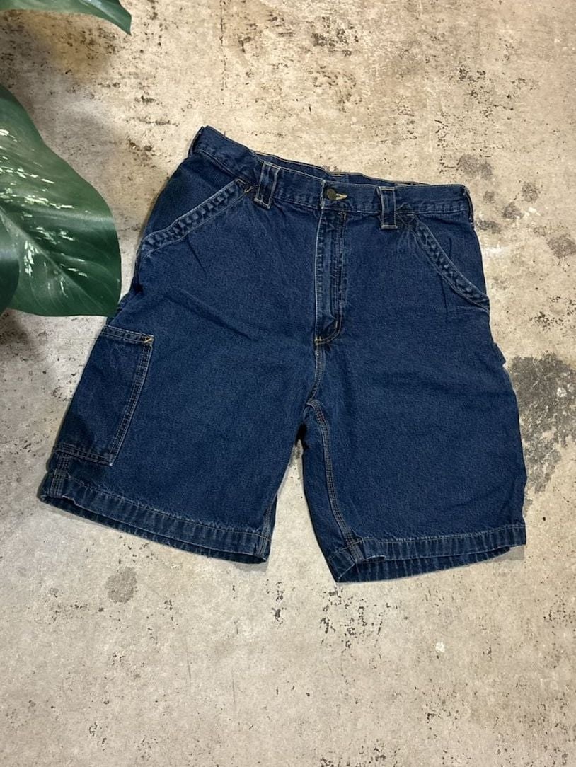Carhartt B153 HDK Carpenter Jean Shorts Size 34 Blue Denim Workwear 3