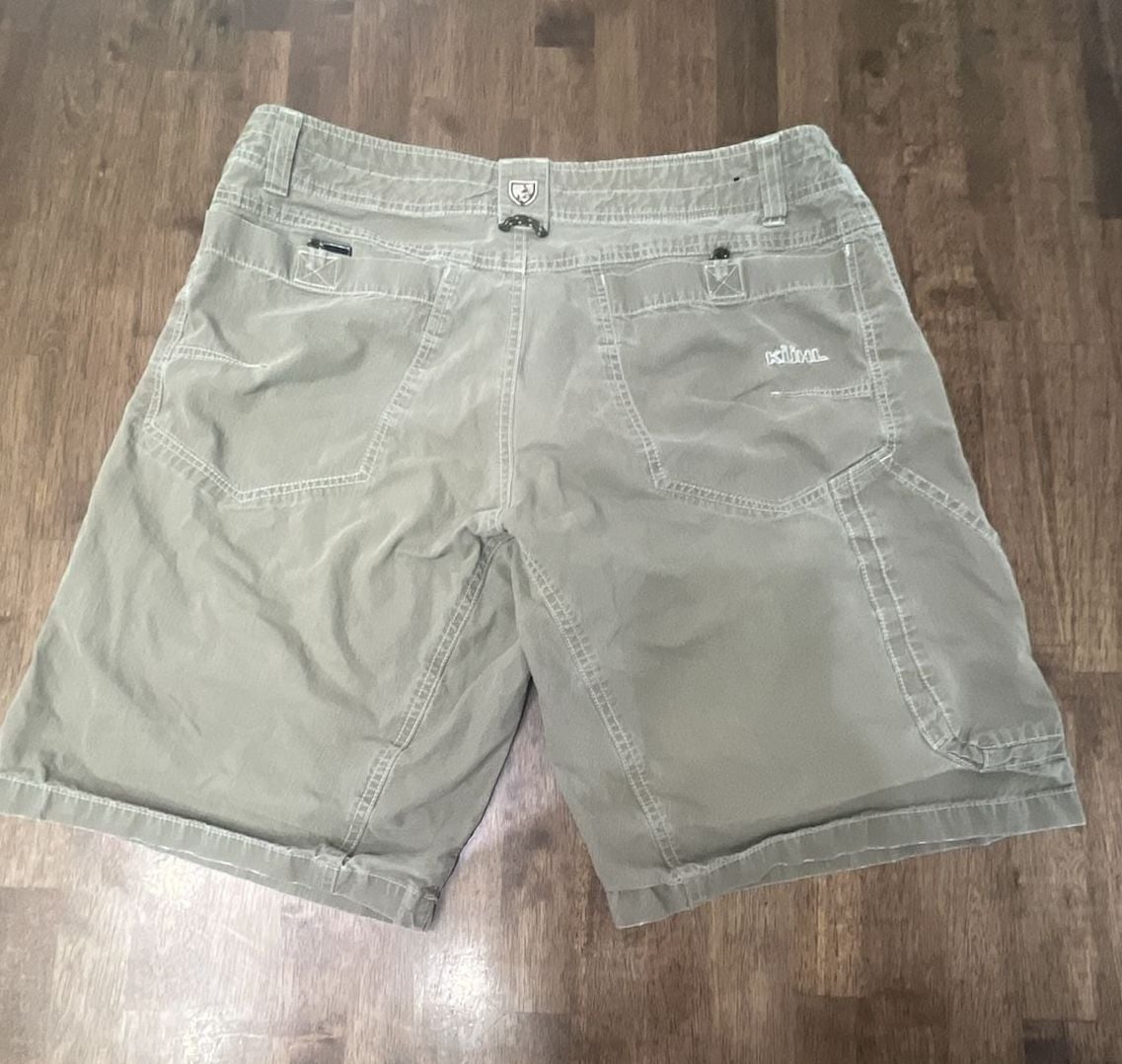 Kuhl Ramblr Cargo Shorts Size 33 Green Patina Dye Cotton Blend 6
