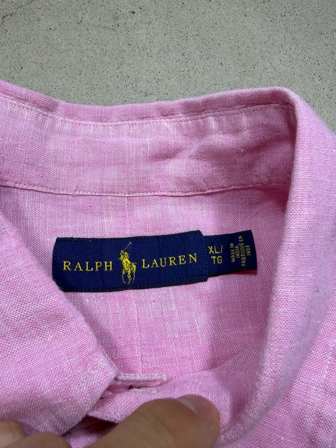 Ralph Lauren Linen Button-Down Shirt Size XL Pink Long Sleeve 5