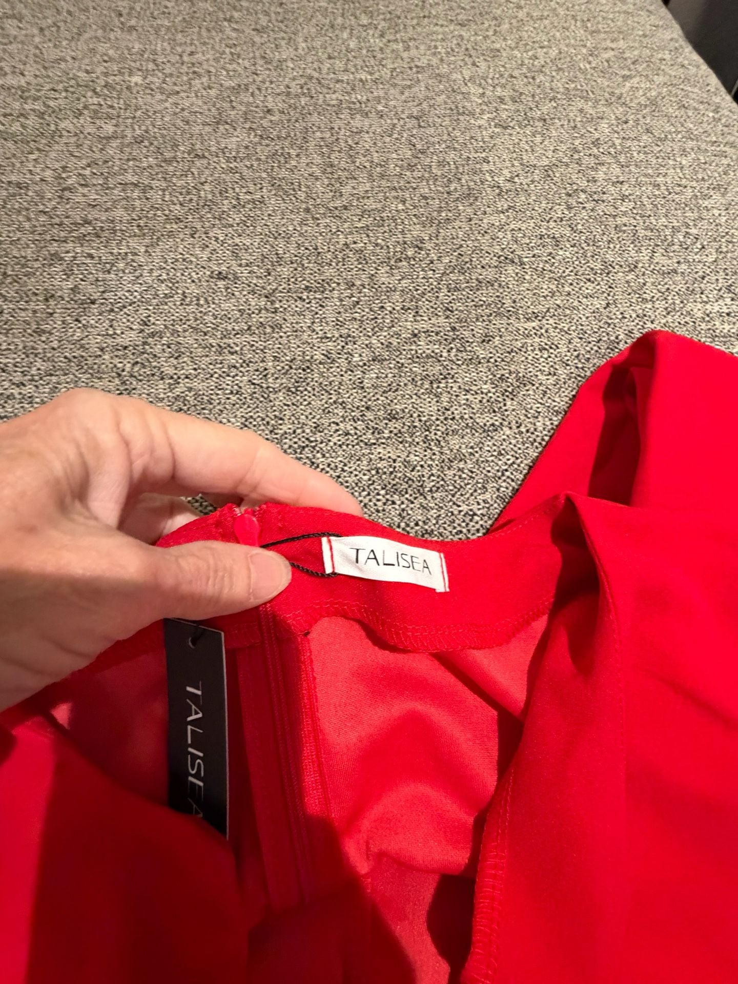 104-Talisea Red Midi Dress Size 22W V-Neck Twist Front 8