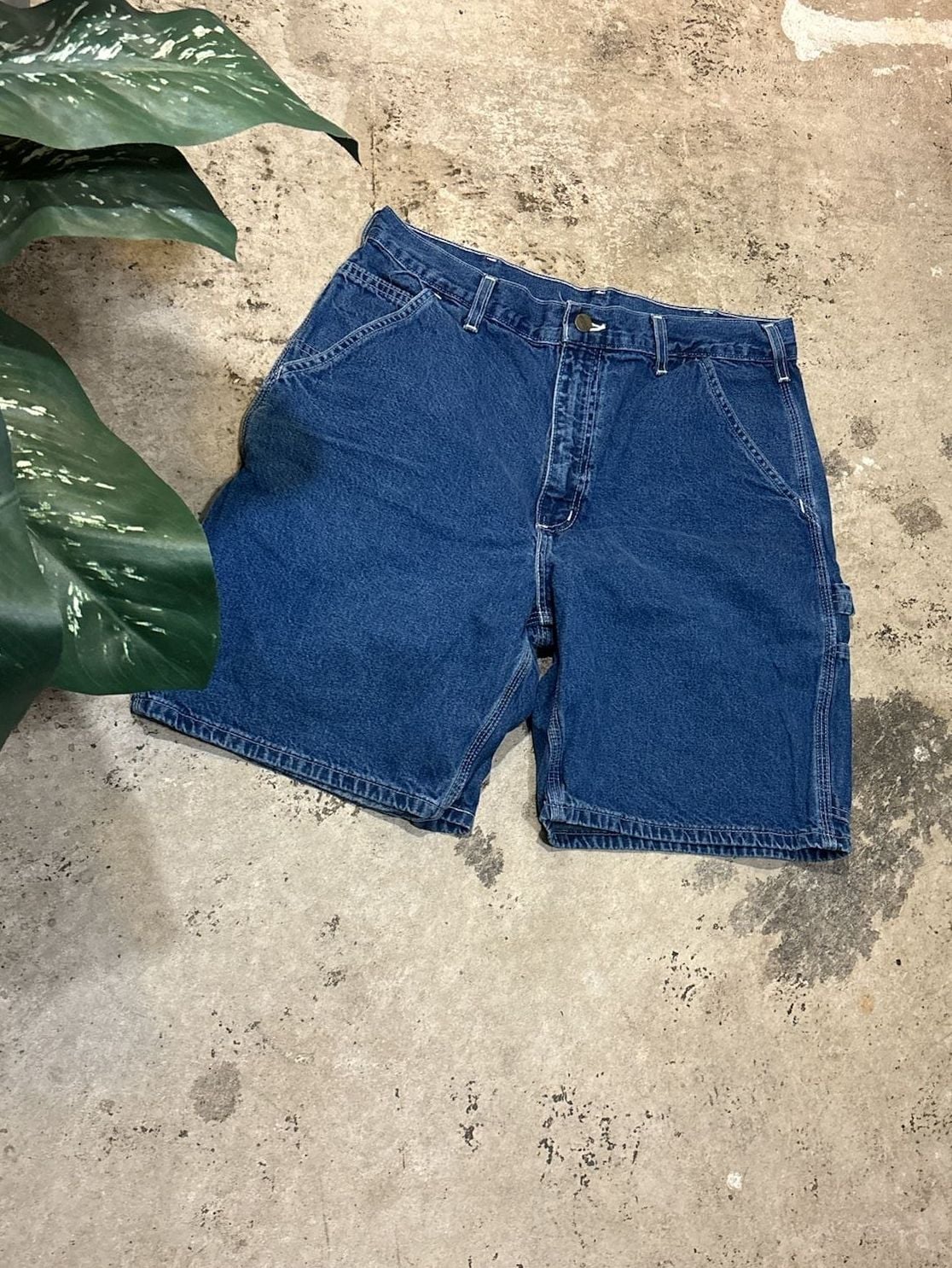 Carhartt B28 DST Carpenter Denim Shorts Size 34 Blue Workwear 3