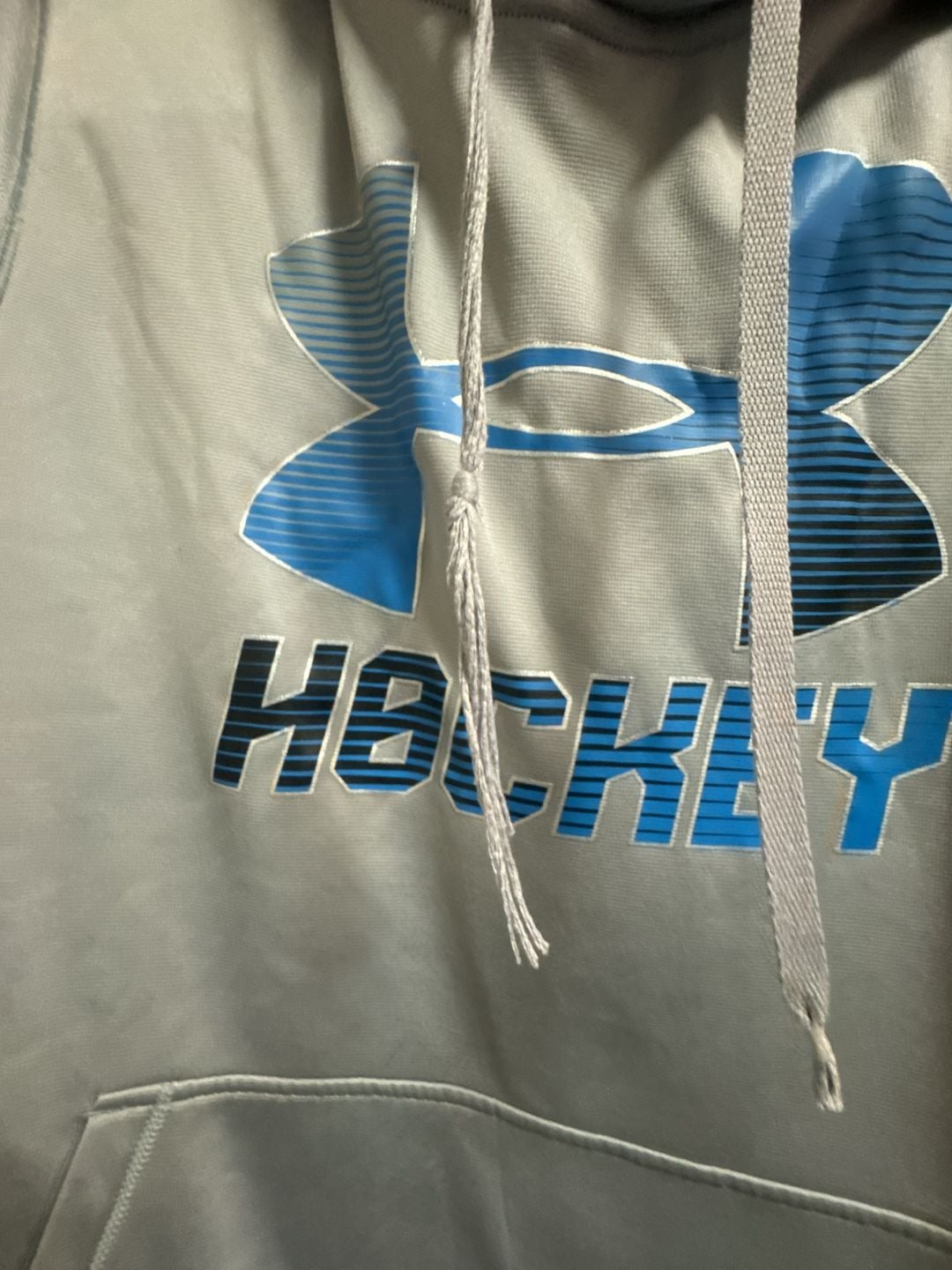 Under Armour Hockey Wordmark 2.0 Hoodie Size MD Gray Blue 3