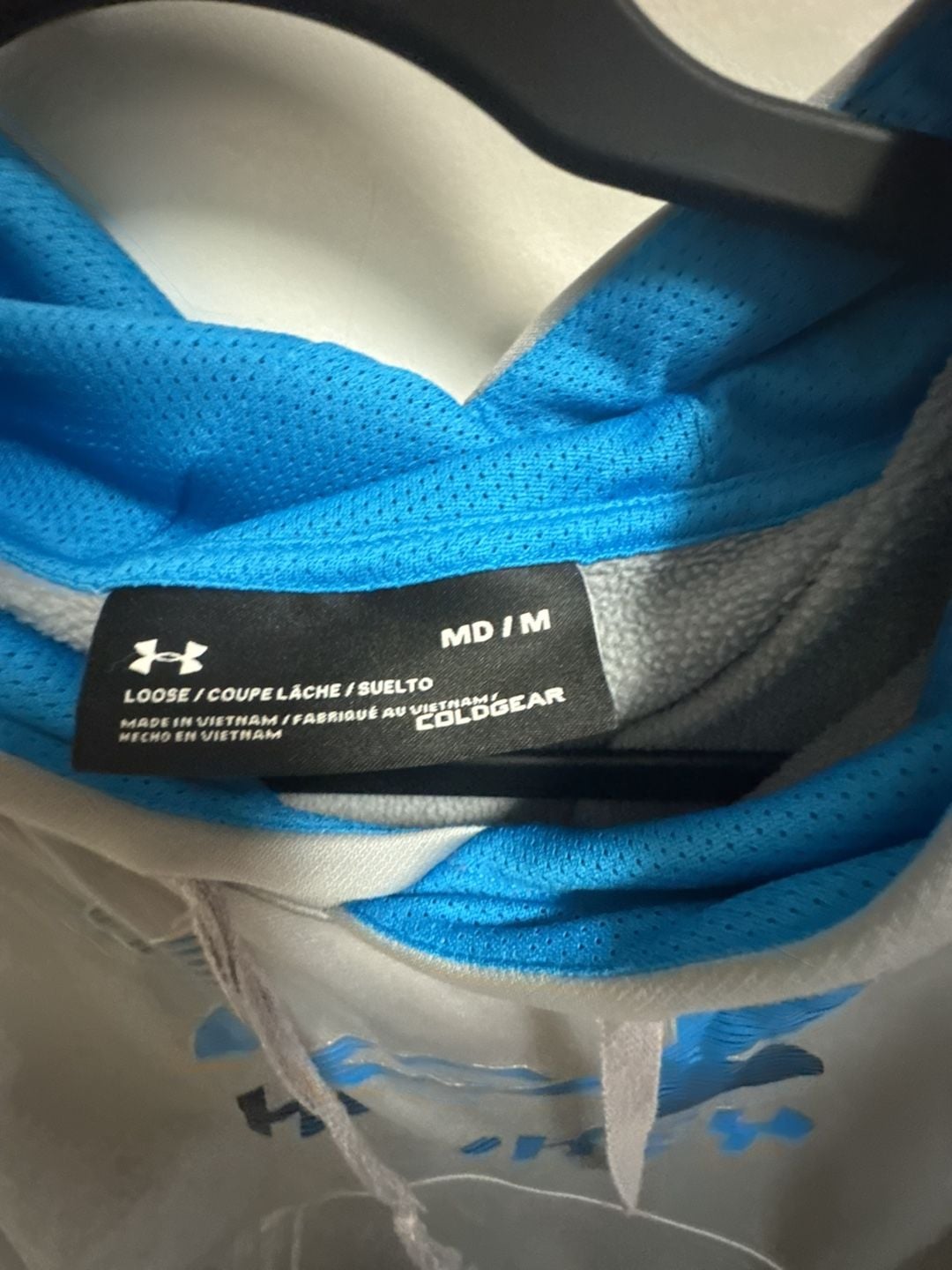 Under Armour Hockey Wordmark 2.0 Hoodie Size MD Gray Blue 5