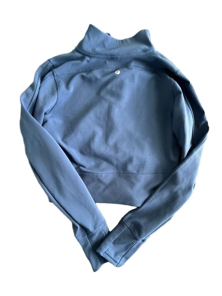 90 Degree By Reflex Crop Half Zip Jacket Size M Blue Athletic Top 4