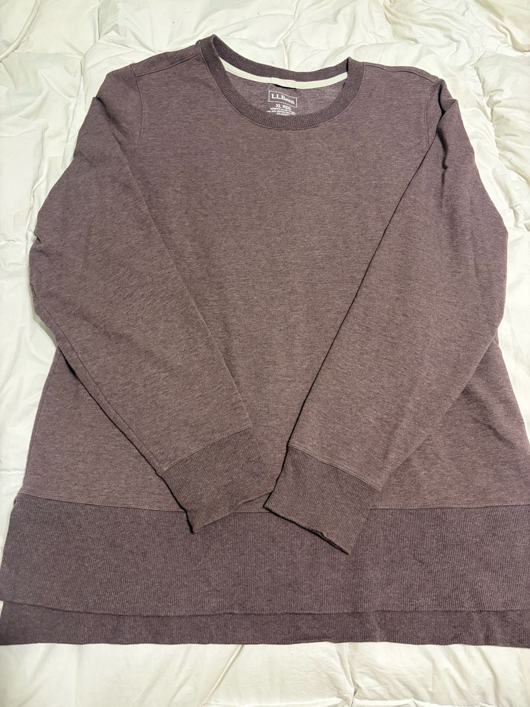 L.L. Bean Fall Athletic Sweatshirt Size XL Reg Purple Crew Neck Pullover 2