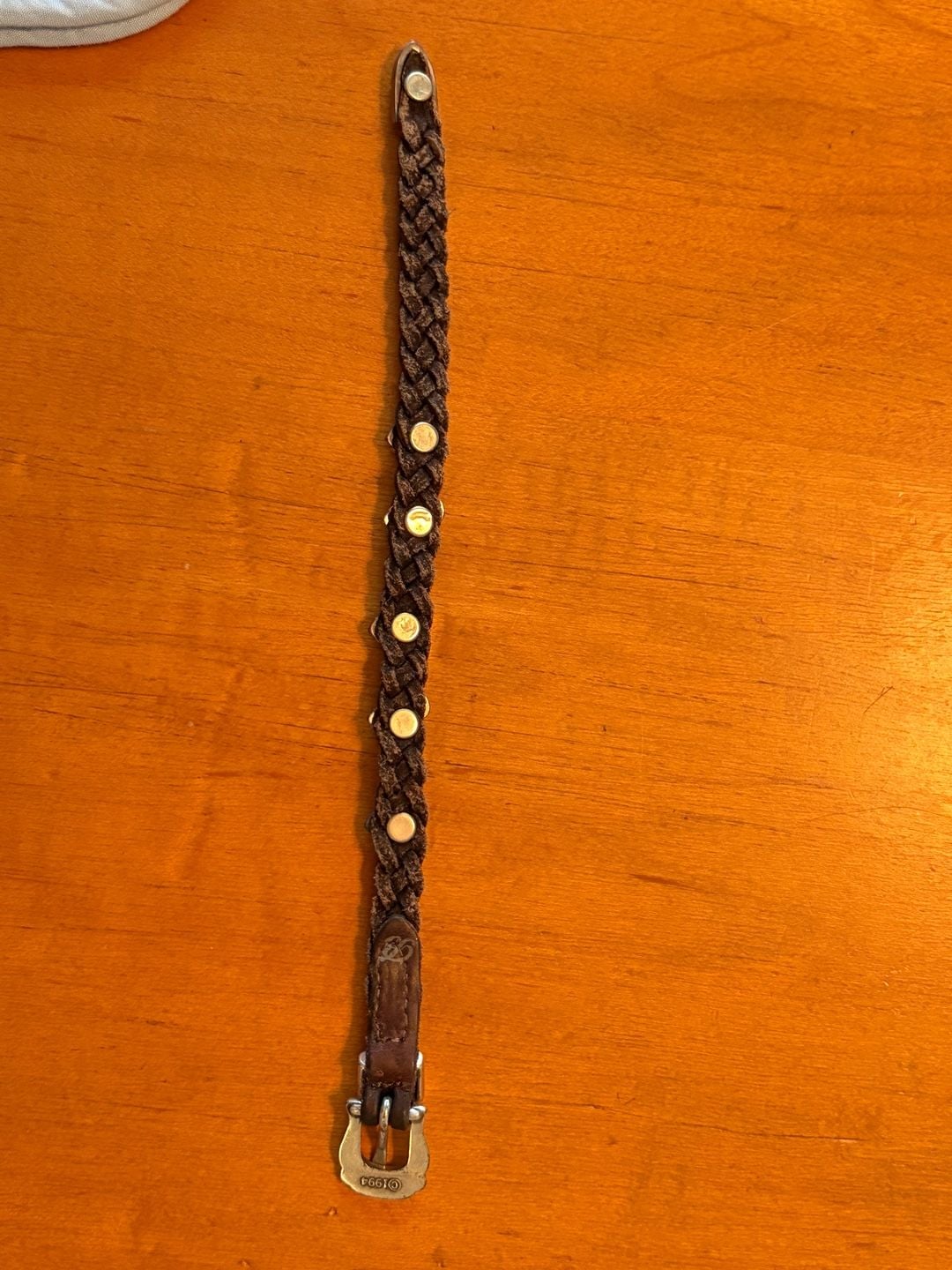 Vintage 1994 Brighton Brown Braided Leather Heart Bracelet Western Boho 6