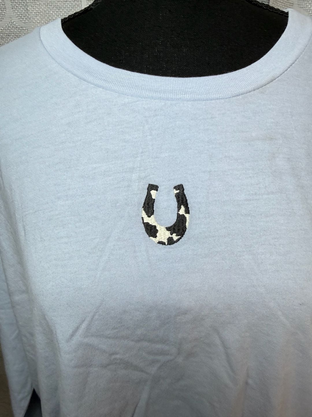 Daydreamer 100% Cotton Long Sleeve Crop Tee Size XS Horseshoe Graphic 5