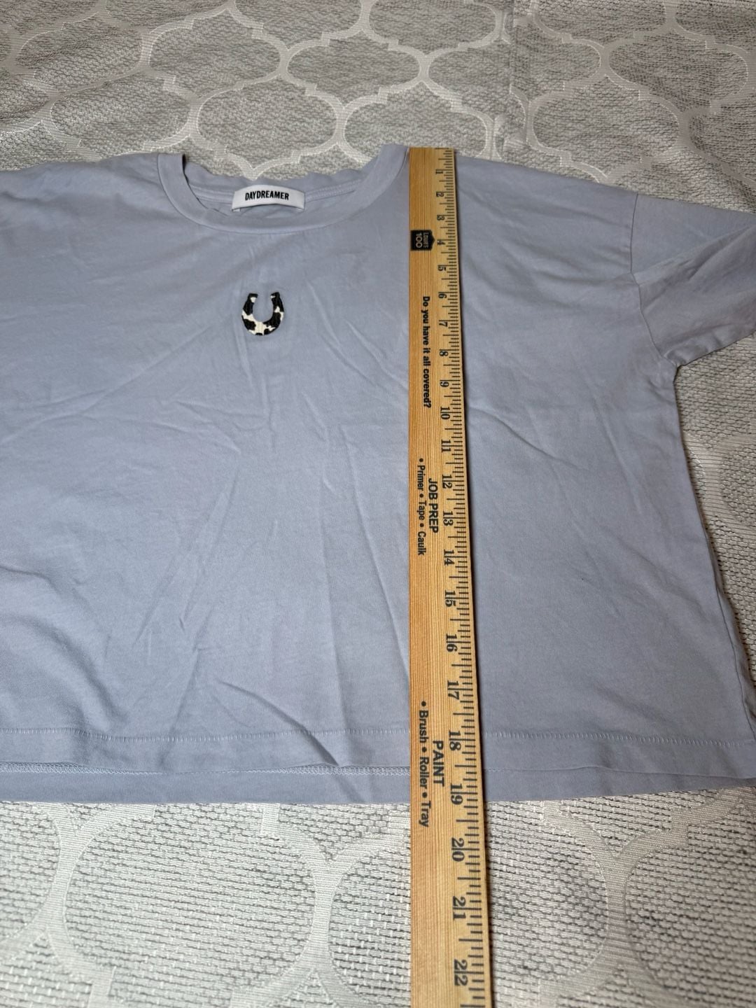 Daydreamer 100% Cotton Long Sleeve Crop Tee Size XS Horseshoe Graphic 9
