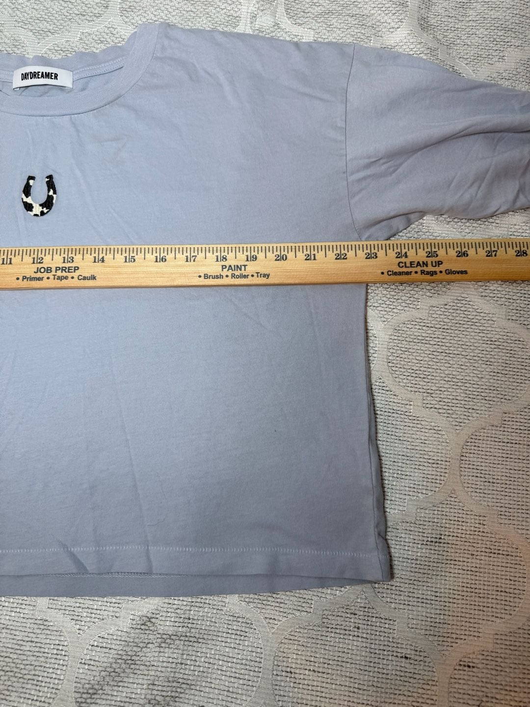 Daydreamer 100% Cotton Long Sleeve Crop Tee Size XS Horseshoe Graphic 10