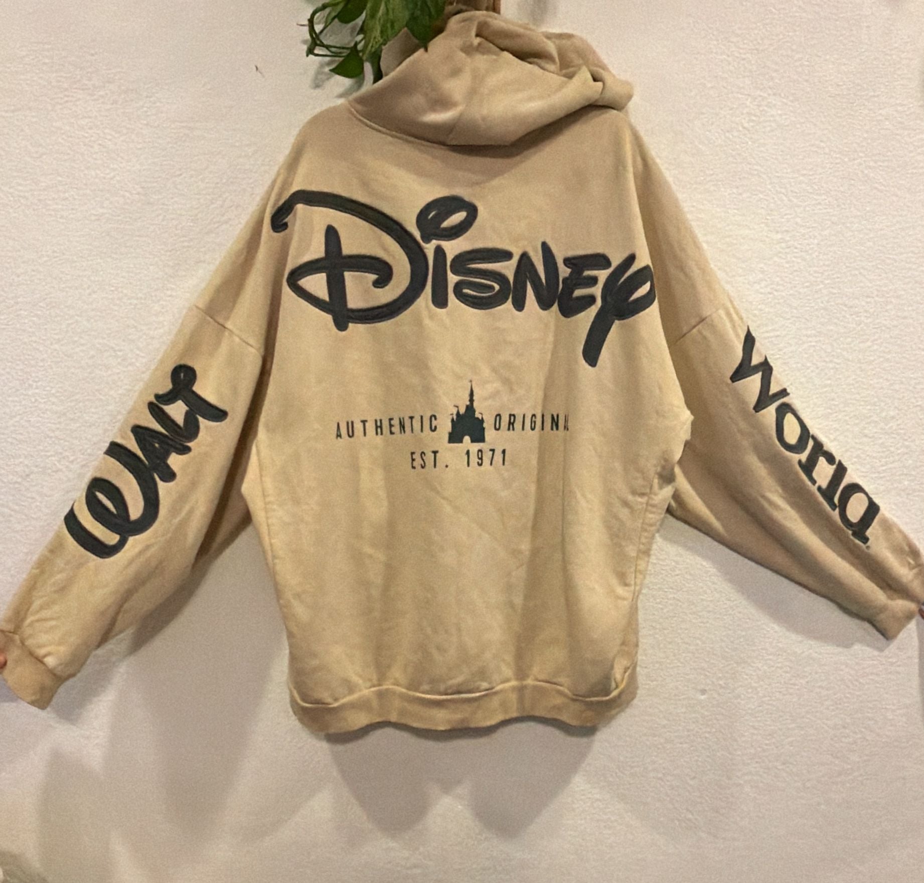 Disney Walt Disney World Zip Up Hoodie XL Tan 2