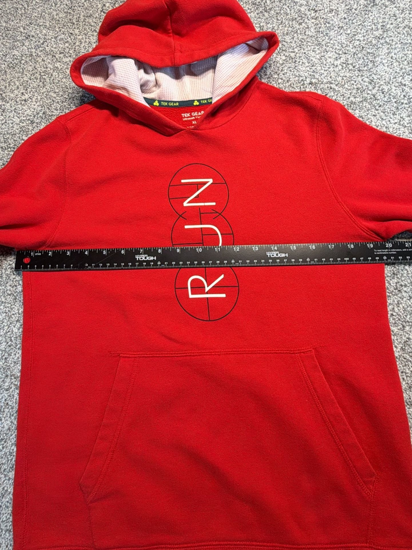 Tek Gear Ultrasoft Fleece Hoodie Youth Size XL Red Graphic Run Pullover 4