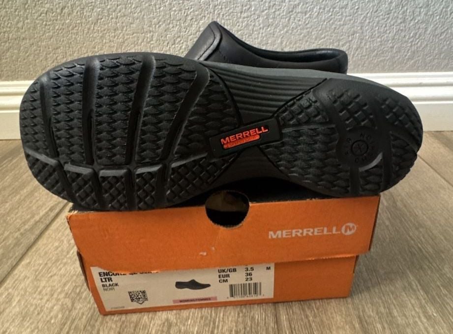 Merrell Encore Q2 Slide Ltr Size 36 Black Leather Clogs 5