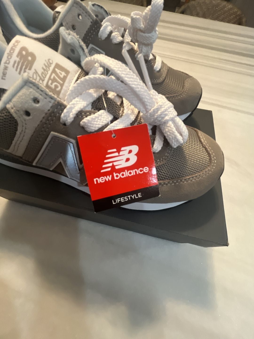 New Balance 574 Grey Suede Retro Sneakers Womens 6.5 12