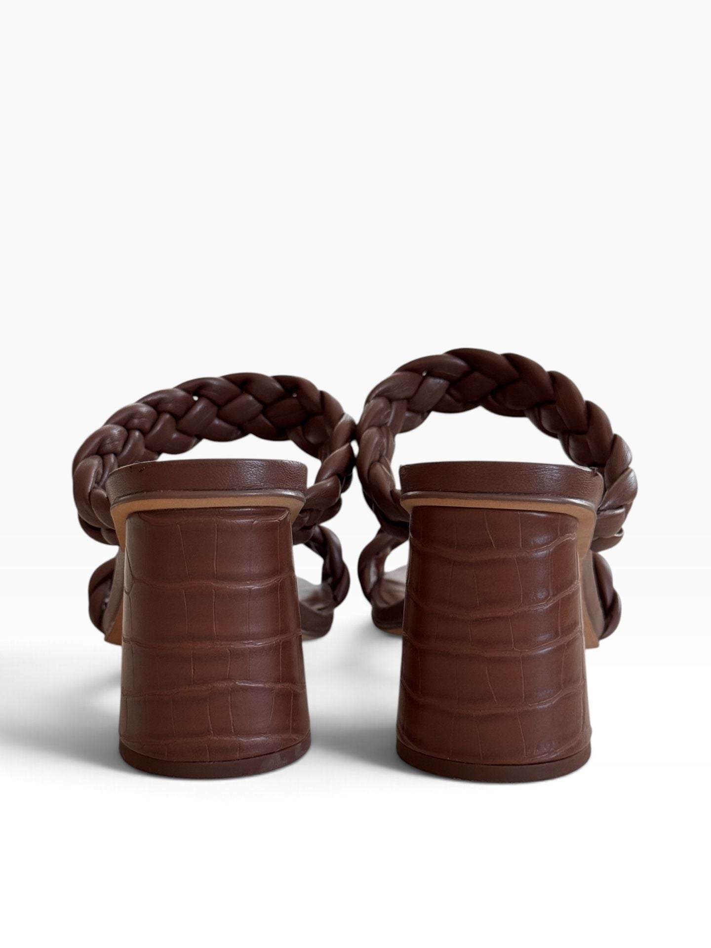 Dolce Vita Braided Block Heel Sandal Brown 4