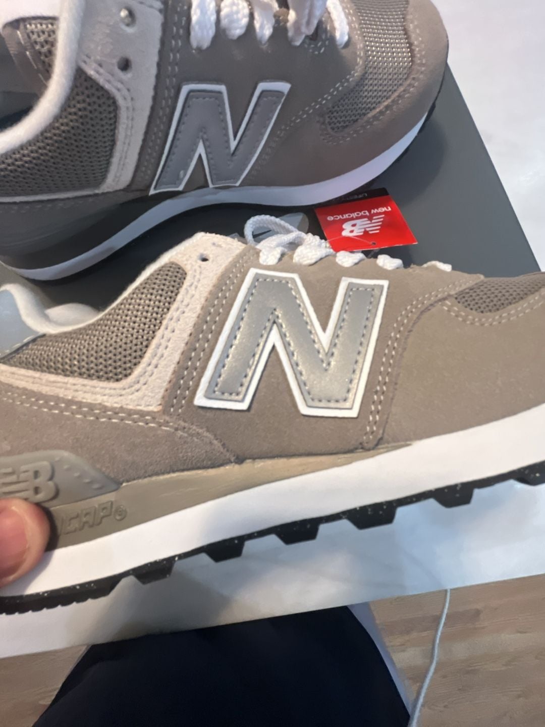 New Balance 574 Grey Suede Retro Sneakers Womens 6.5 13