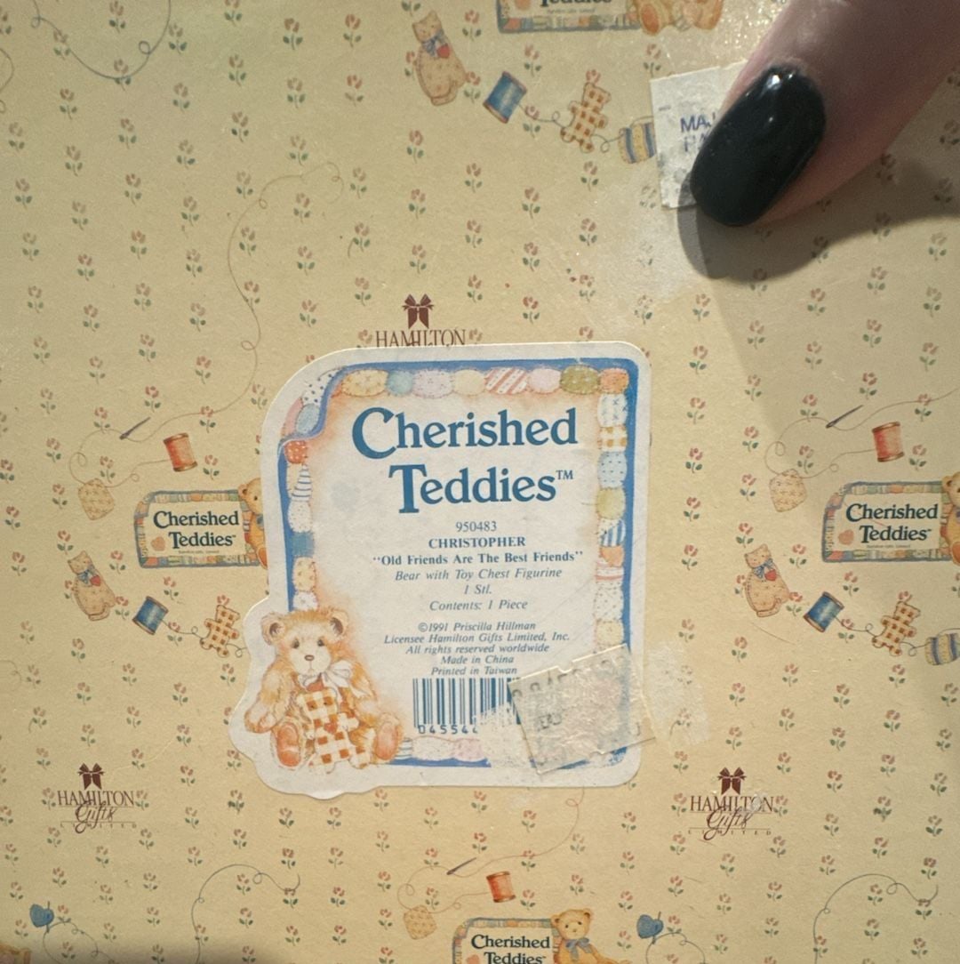 Enesco Cherished Teddies Christopher And Friends With Toy Chest # 950483 8