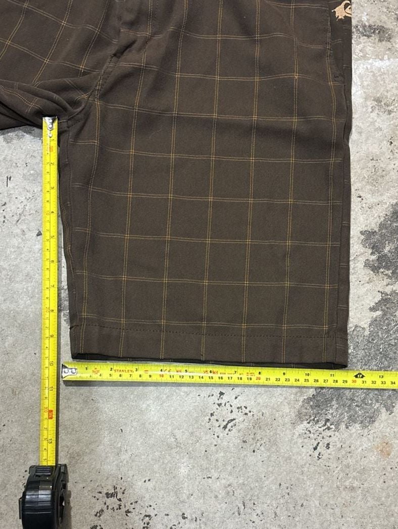 Quiksilver Plaid Skater Shorts Size 31 Brown Surf Skate Y2K 7